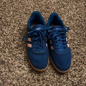 Adidas Royal Blue Sneakers with Soft Pink Accents!!
